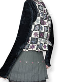 vintage autumn leaf patchwork vest (m)