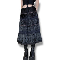 dark arts shimmery y2k midi skirt (m)