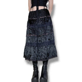 dark arts shimmery y2k midi skirt (m)