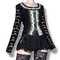 y2k whimsigoth lace top (m-l)