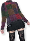starlight colorblock mock neck sweater (m-l)