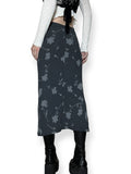 vintage gloomy floral midi skirt (s)