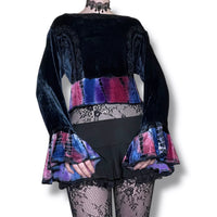 velvet whimsigoth vintage corset laced top (m-l)