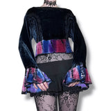 velvet whimsigoth vintage corset laced top (m-l)