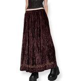 y2k cocoa velvet maxi skirt (m-l)