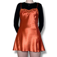 pumpkin patch vintage satin slip dress (s)