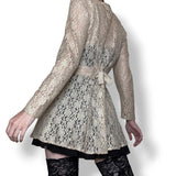 vintage 90s antique lace overlay top (s-m)