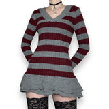 y2k striped micro mini sweater dress / tunic (m-l)