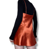 pumpkin patch vintage satin slip dress (s)
