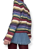 vintage autumn striped cotton turtleneck sweater (m)