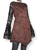 witchy embroidered mini dress (l-xl)