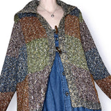 vintage earthy patchwork cardigan (l-xl)