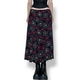 vintage vampy floral midi skirt (l)