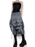 y2k silver whimsigoth adjustable skirt (os)