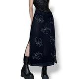 vintage gothic wreath layered maxi skirt (s-m)
