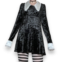 witchy crushed velvet babydoll dress (m)