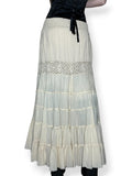 vanilla cream high low maxi skirt (m-l)