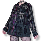 vintage velvet burnout dark jester shirt (m-l)