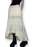 vanilla cream high low maxi skirt (m-l)