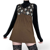 indie twee argyle babydoll dress (s-m)