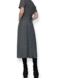 vintage handmade navy calico tea dress (m)