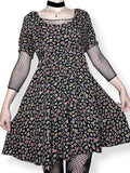 90s grunge floral babydoll dress (m)
