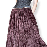 y2k cocoa velvet maxi skirt (m-l)