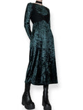 vintage emerald velvet tea dress (s-m)