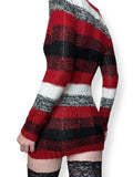striped knit micro mini sweater dress / tunic top (s-m)