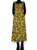 vintage 90s sunflower tea dress (m)