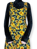 vintage 90s sunflower tea dress (m)