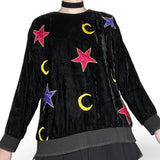 vintage celestial velvet sweatshirt (m-l)