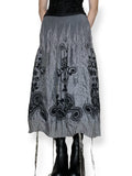 y2k silver whimsigoth adjustable skirt (os)