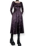 vintage 90s plum velvet witchy tea dress (s)