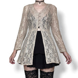 vintage 90s antique lace overlay top (s-m)