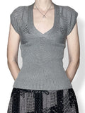 y2k silver knit top (s)