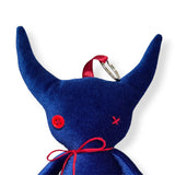 blue velveteen imp keychain