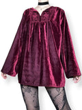 harvest wine velvet babydoll dress / top (os)