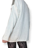 vintage hand knit floral patchwork grandma sweater (l)