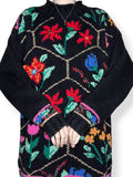vintage stained glass floral sweater (l)