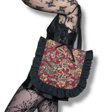 paisley corduroy quilted tote bag