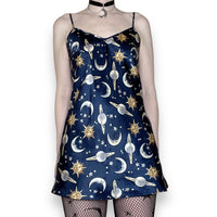 rare vintage celestial dreams satin slip dress (s-m)