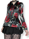 y2k gothic rose satin top (s-m)