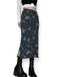 vintage gloomy floral midi skirt (s)
