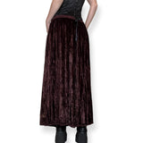 y2k cocoa velvet maxi skirt (m-l)