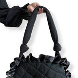 gloomy puffy quilted tote bag