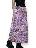 y2k lilac floral paisley maxi skirt (l-xl)