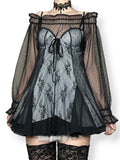 dark fairy mesh lace slip dress (s)