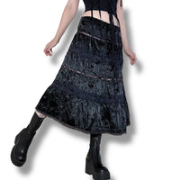 dark arts shimmery y2k midi skirt (m)