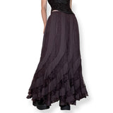 vintage dark whimsigoth lace maxi skirt (m-l)